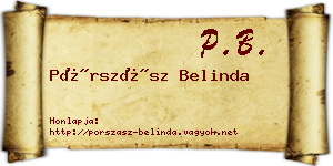 Pórszász Belinda névjegykártya